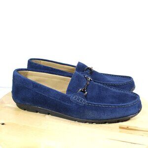 Footjoy FJ Suede Horsebit Loafer Moccasin Driver Mens 9.5 Blue Club Casual Golf
